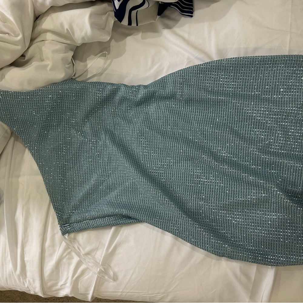 Elegant Teal Sequin Dress